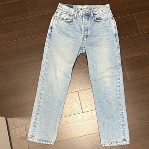 Re/Done Sky Blue Straight Jeans